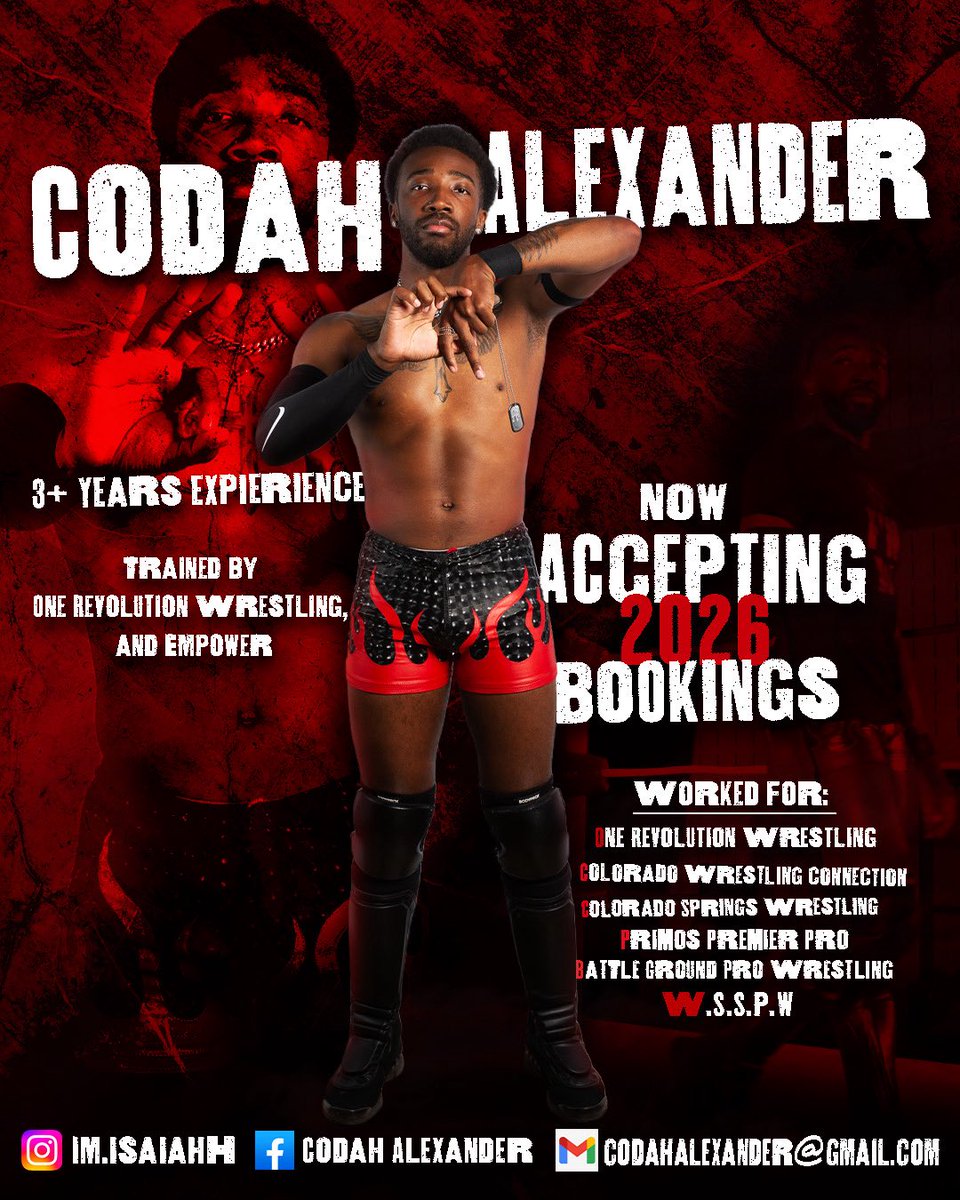 Promoters if you’re looking for new talent I’m accepting bookings for 2026 #wrestlingpromoters #WWENXT #AEWDynamite #NWAPowerrr #TNA