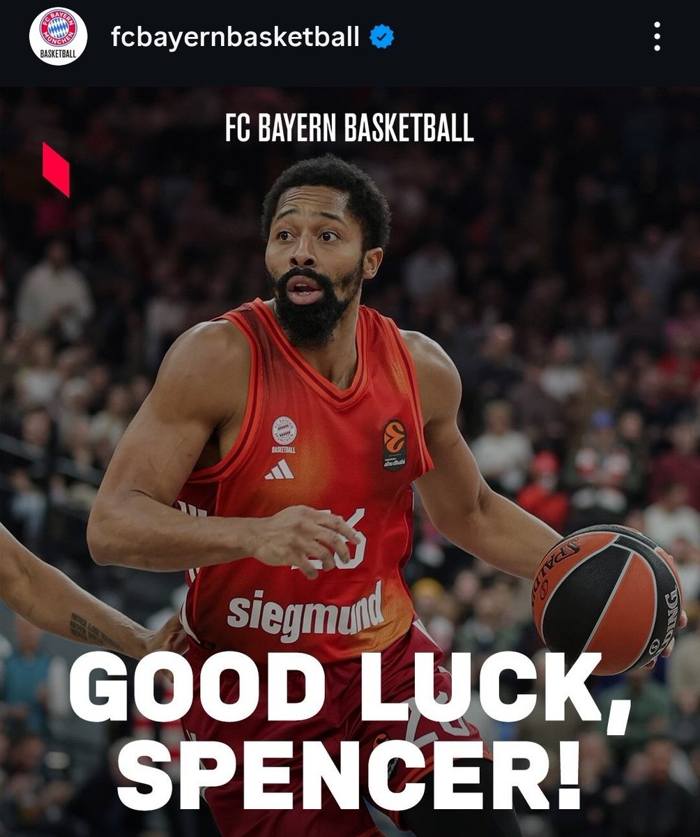 Official: Spencer Dinwiddie leaves Bayern Munich with immediate effect due to personal reasons.
#easycreditBBL #EuroLeague