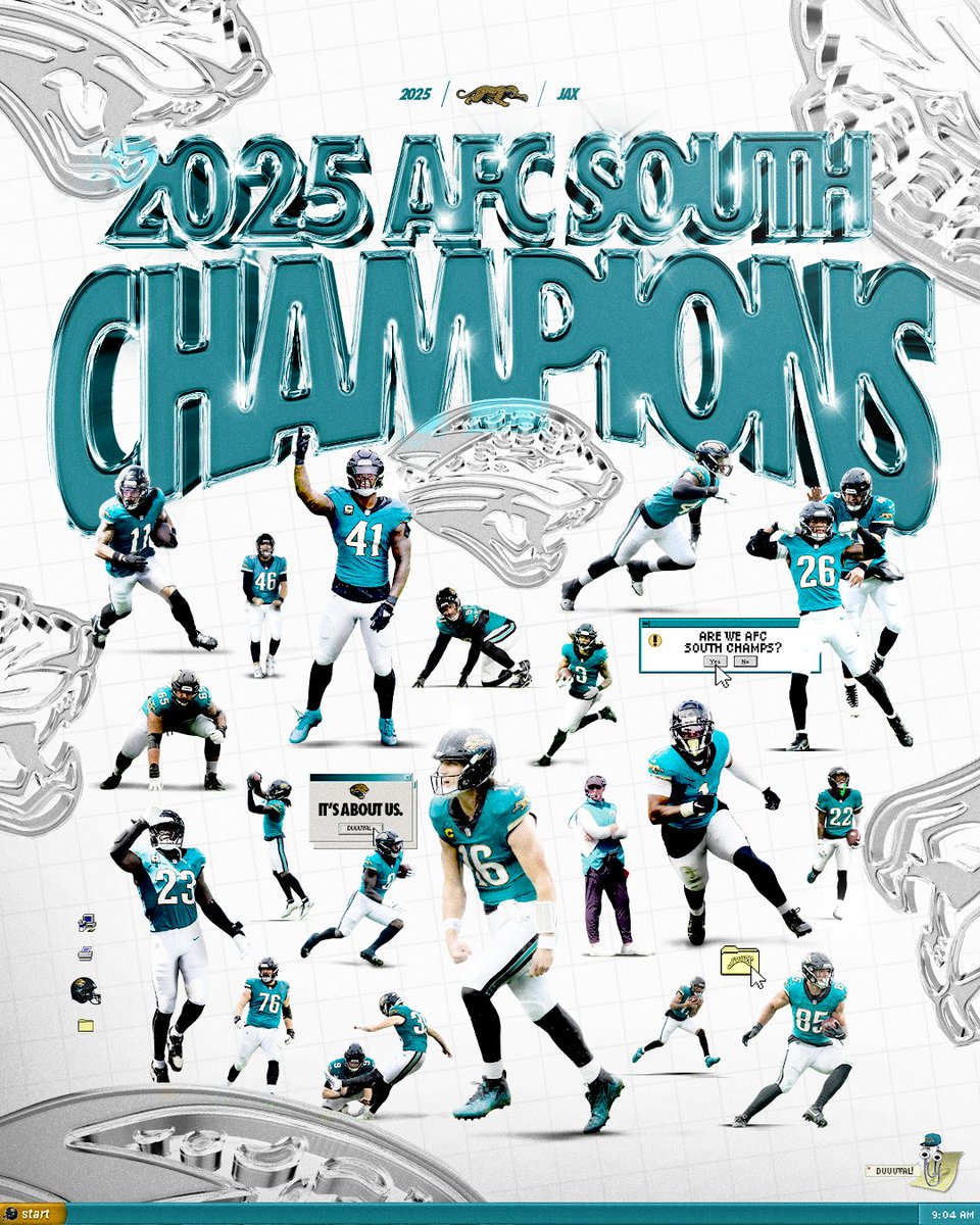 Jaguars's tweet image. THE AFC SOUTH RUNS THROUGH #DUUUVAL ‼️