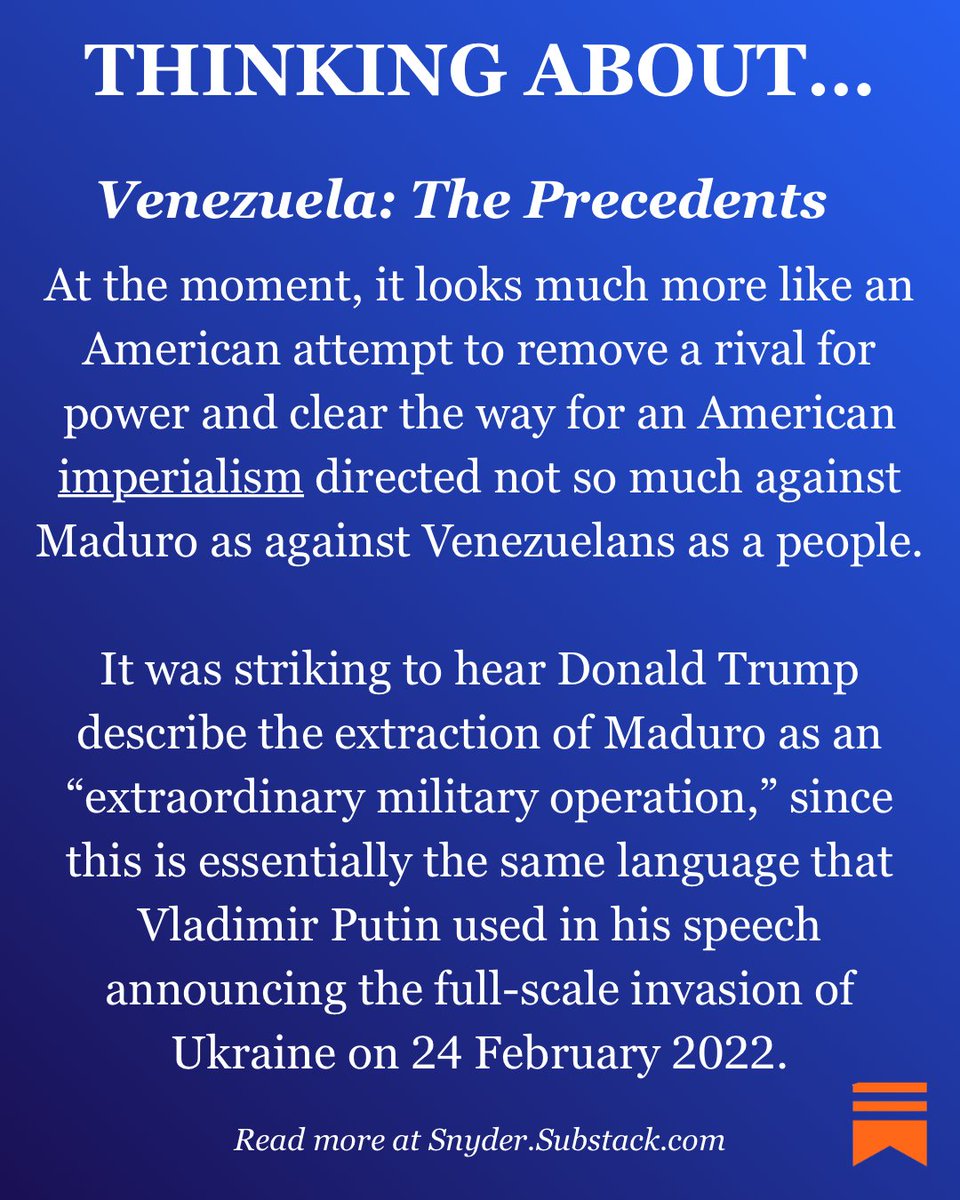 TimothyDSnyder's tweet image. Trump is weak at home, and he can be stopped—so long as the domestic political logic of foreign intervention is recognized and turned against him. This act of war is about regime change in the United States. It only succeeds if Americans allow it to do so.