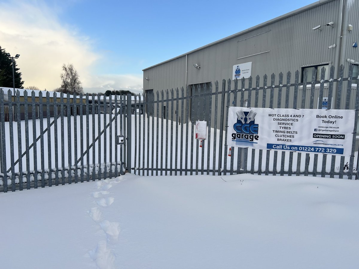 Looks like some snow in sunny Dyce. <a href="/CgeGarageDyce/">CGE Garage Dyce</a>