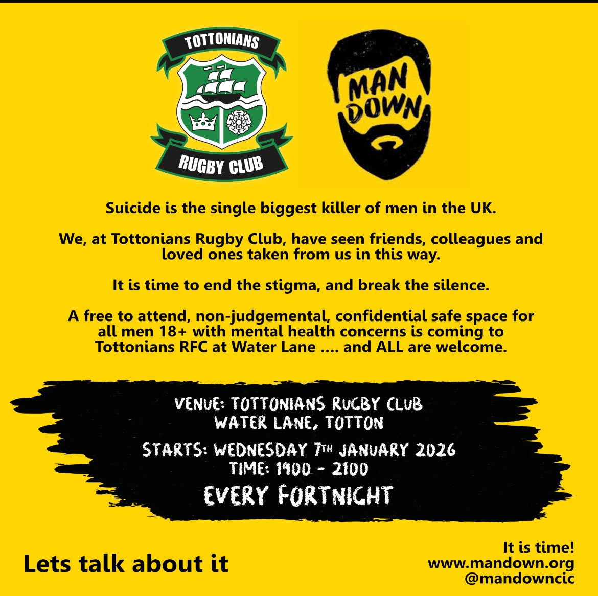 <a href="/Tottonians/">Tottonians Rugby Football Club</a> #totton #hythe #marchwood 
7th January 2026
New group opening 😍