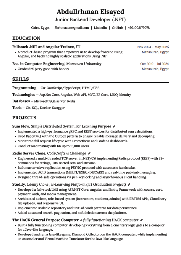 الواحد تعب من كتر التدوير ع شغل, يارب الرزق من عندك
بدور ع فرصة كـJunior Backend .NET لو حد عنده فرصة متاحة
ده الـCV : drive.google.com/file/d/16FOFMV…