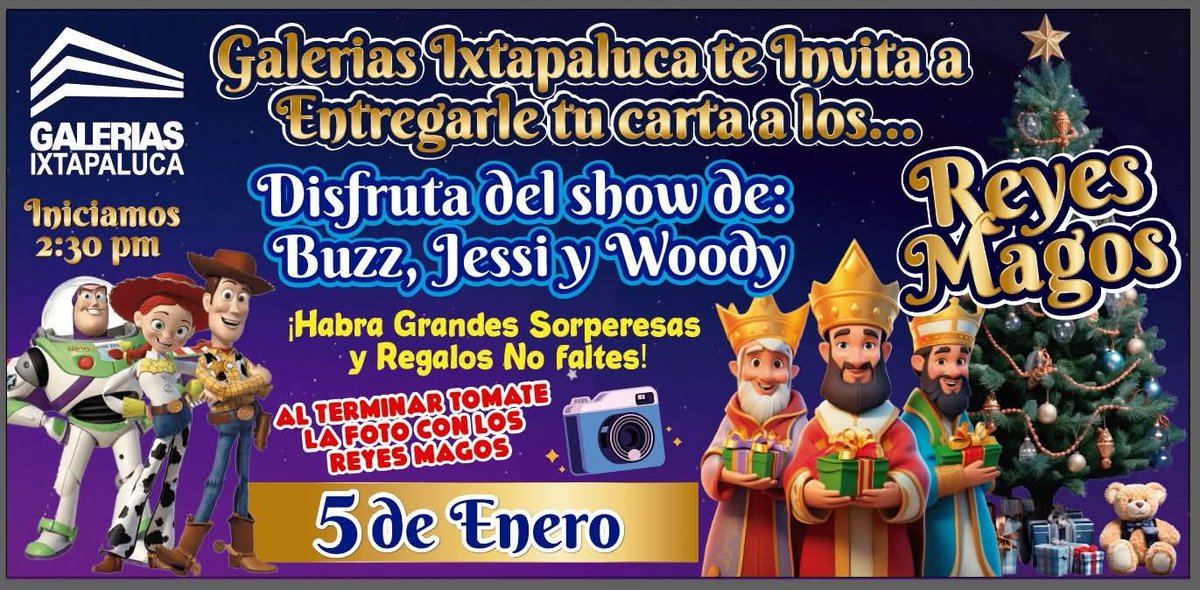 Galerías Ixtapaluca 05 de Enero disfruta del Show de Buzz, Jessi y Woody