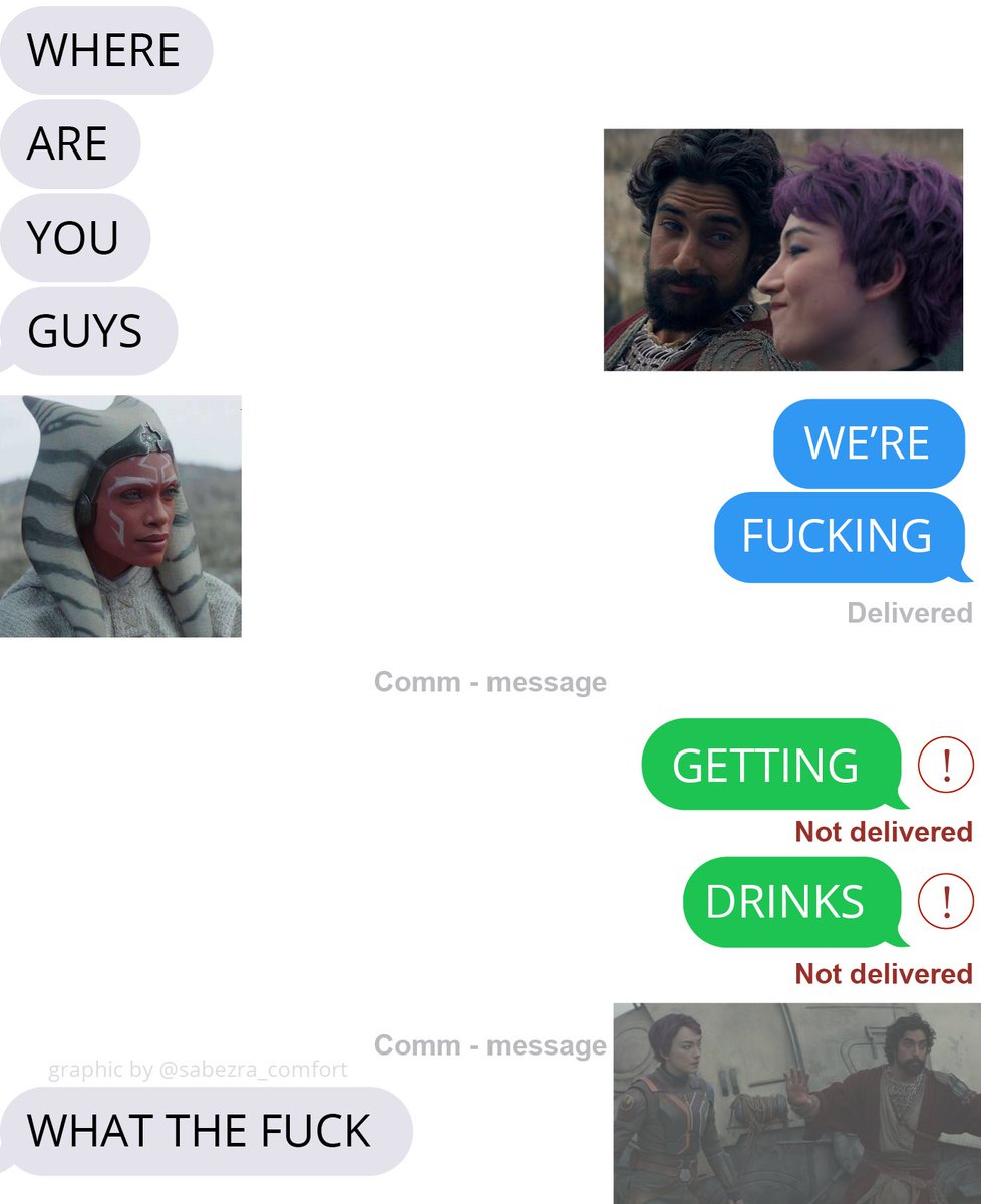 sabezra_comfort's tweet photo. 🤭 finally did this text meme with these dorks ✨honestly, ahsoka is not the least bit surprised, ma’ams is exhausted lol 😭
#sabezra #textmemes https://t.co/tXTcBzL4sn