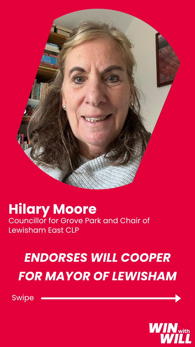 CllrWillCooper's tweet photo. Hilary has served the people of Grove Park with commitment and dedication for over a decade.
As Chair of Lewisham East CLP, she knows how important it is to have a Mayor who will stand up for every part of our borough - that's the type of Mayor I will be.
#WinWithWill https://t.co/pbE8NCa6Vw