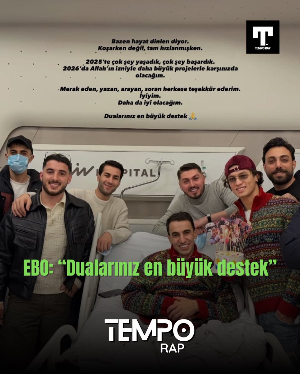 temporaptr's tweet photo. Ebo: "Bazen hayat “dinlen” diyor; koşarken değil, tam hızlanmışken. 2025’te çok şey yaşadık, çok şey başardık. 2026’da Allah’ın izniyle daha büyük projelerle karşınızda olacağım. Merak eden, yazan, arayan, soran herkese teşekkür ederim. İyiyim. Daha da iyi olacağım. https://t.co/CsE9lnaXnE