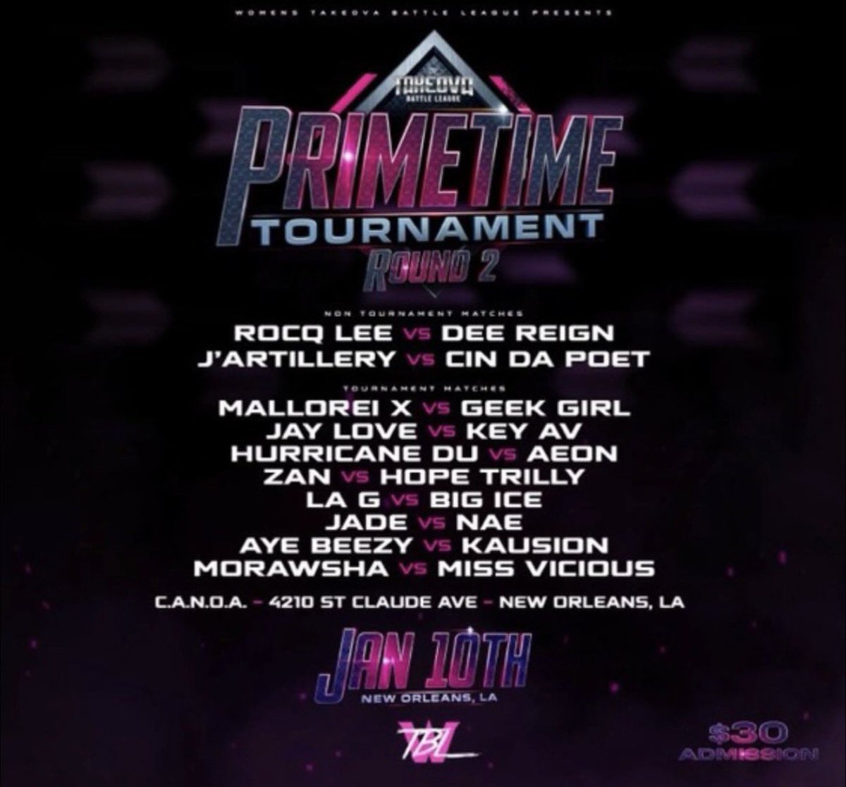 TheHurricaneDu's tweet image. I think every last battle bout to be a goody 🙌🏽💥 #WTBL
New Orleans, January 10th 💁🏽‍♀️

Tix: tbl.ticketspice.com/mgs3
PPV: rapgrid.com/tblnola