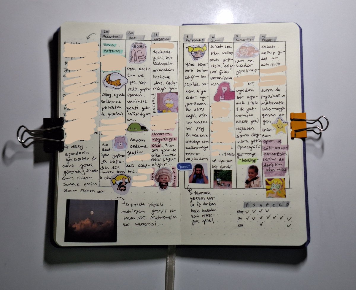 yeni ajandamın arkasındaki noktalı yerde dikey ajandayı denemek istedim, oldukça kullanışlı ve son hali çok güzel görünüyor, gelecek sene dikey alacağım inşallah 😊