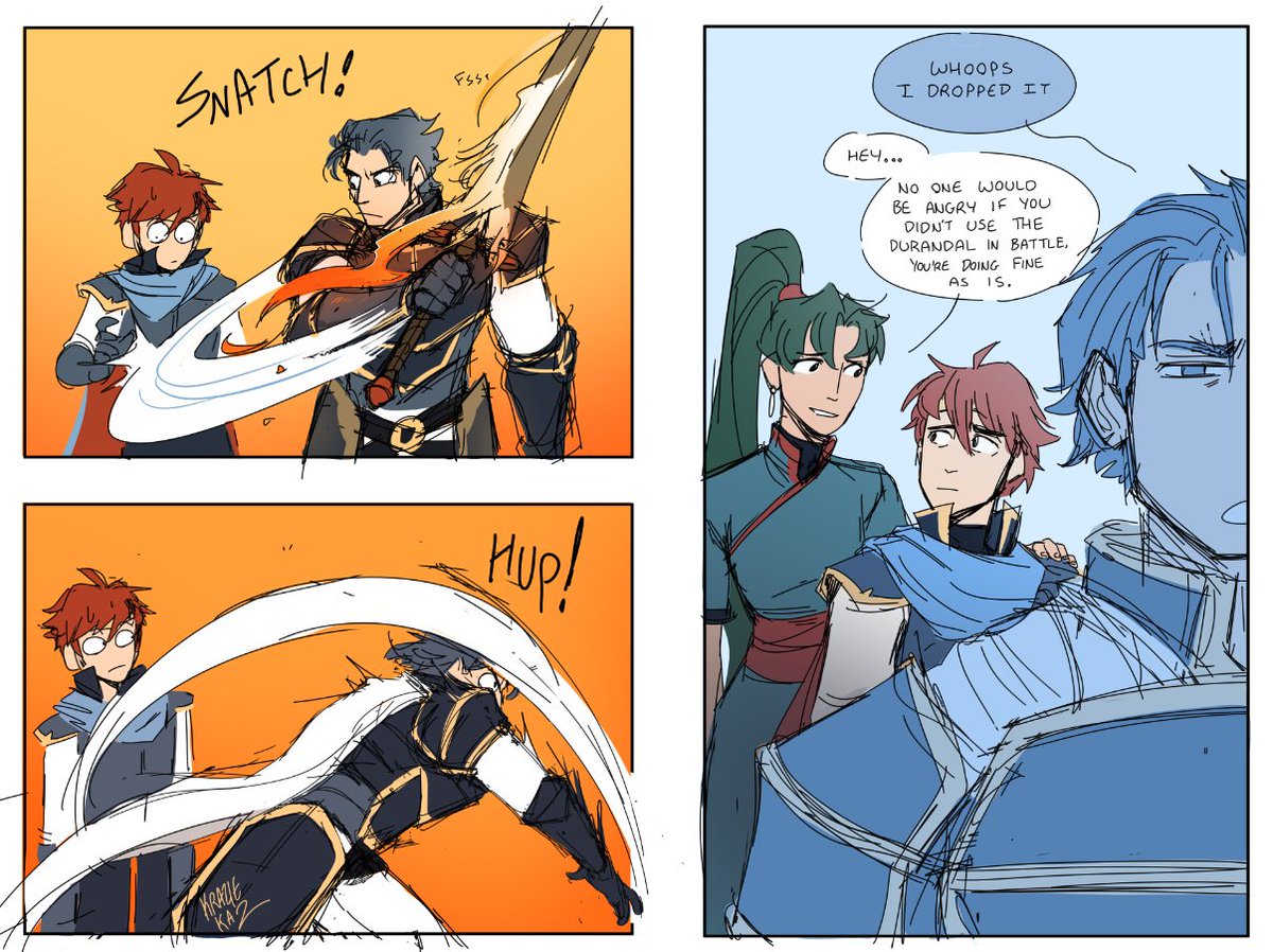 krazieka2's tweet image. Your dad is dead your girlfriend is dead your sword is racist but at least you have your bestieeees❤️