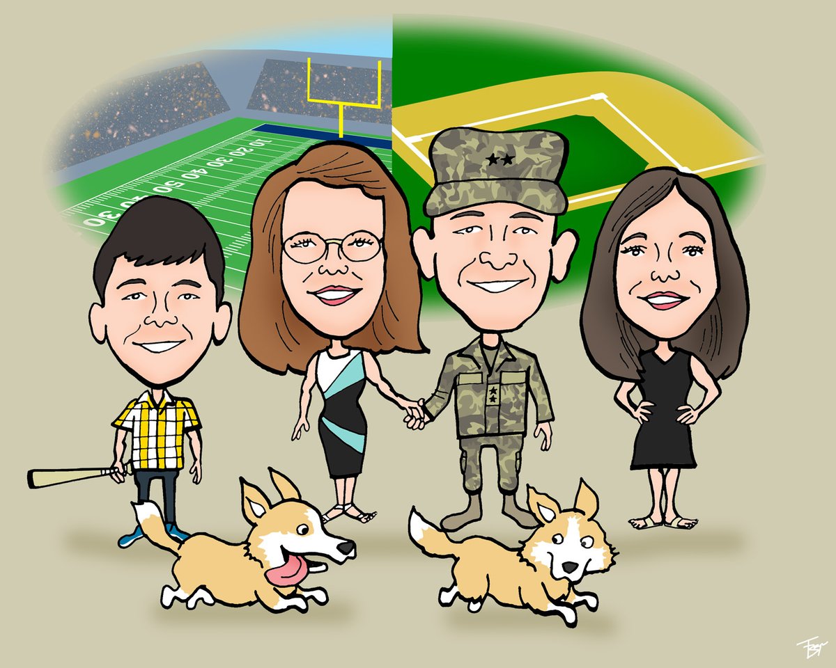 a military family #caricature #freelance #drawing #illustration #cartoon #art 
etsy.com/shop/TBToons