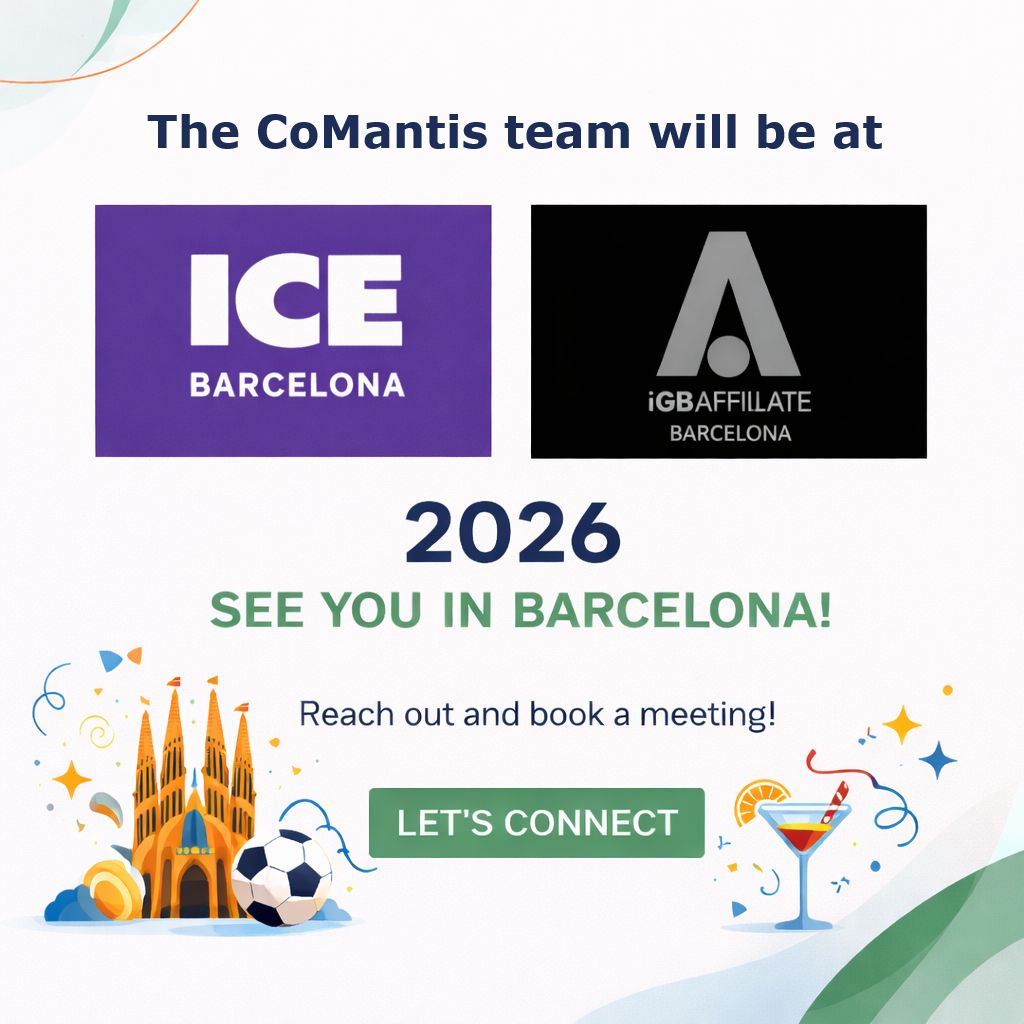 🚀 @CoMantis is heading to #ICE and #iGB in #Barcelona (19-21 Jan 2026).

Interested in having a chat? 🤠 
PM us to schedule a meeting with Bo Tosheva or Lyu Mihaylova: cutt.ly/Ktg7IBnr. 

#ICE2026 #iGB2026 #BusinessNetworking #iGamingIndustry #CoMantis #AffiliateMarketing