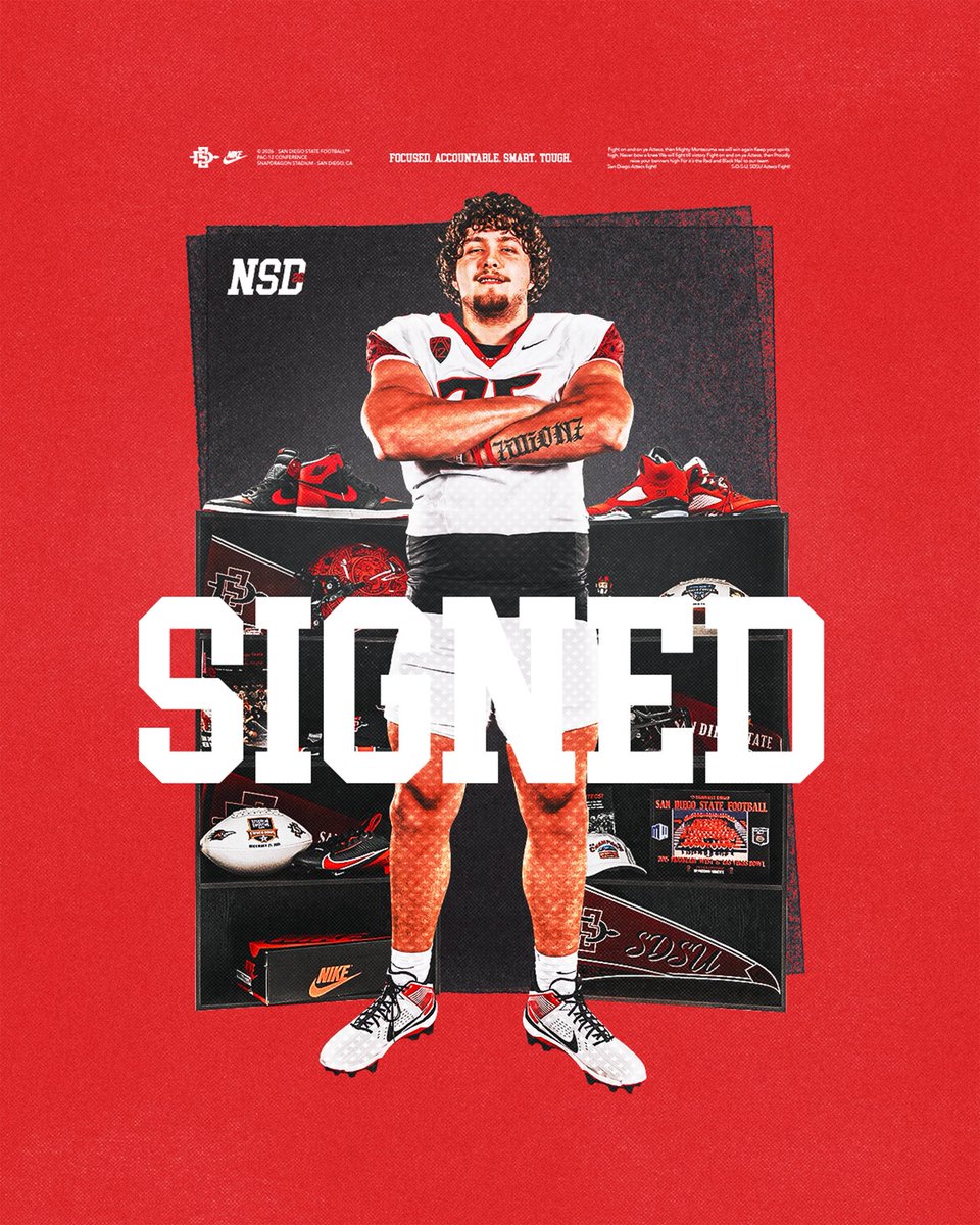 AztecFB's tweet photo. Welcome to The Mesa @cluniewski78 

🏠 Cincinnati, Ohio
🏈 Offensive Line
🏫 Michigan State University

#A2TECLE6ACY x #NSD26 https://t.co/LGKgr63TkA