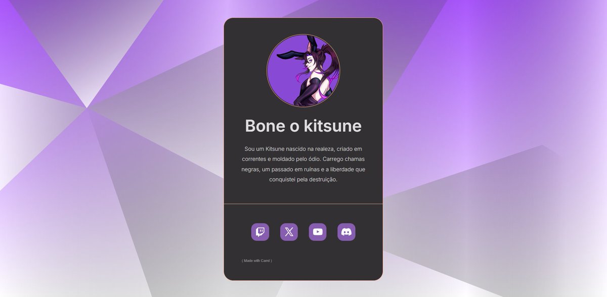 Finalmente posso dizer....

temos um Carrd só nosso minhas pequenas almas!
bonekitsune.carrd.co