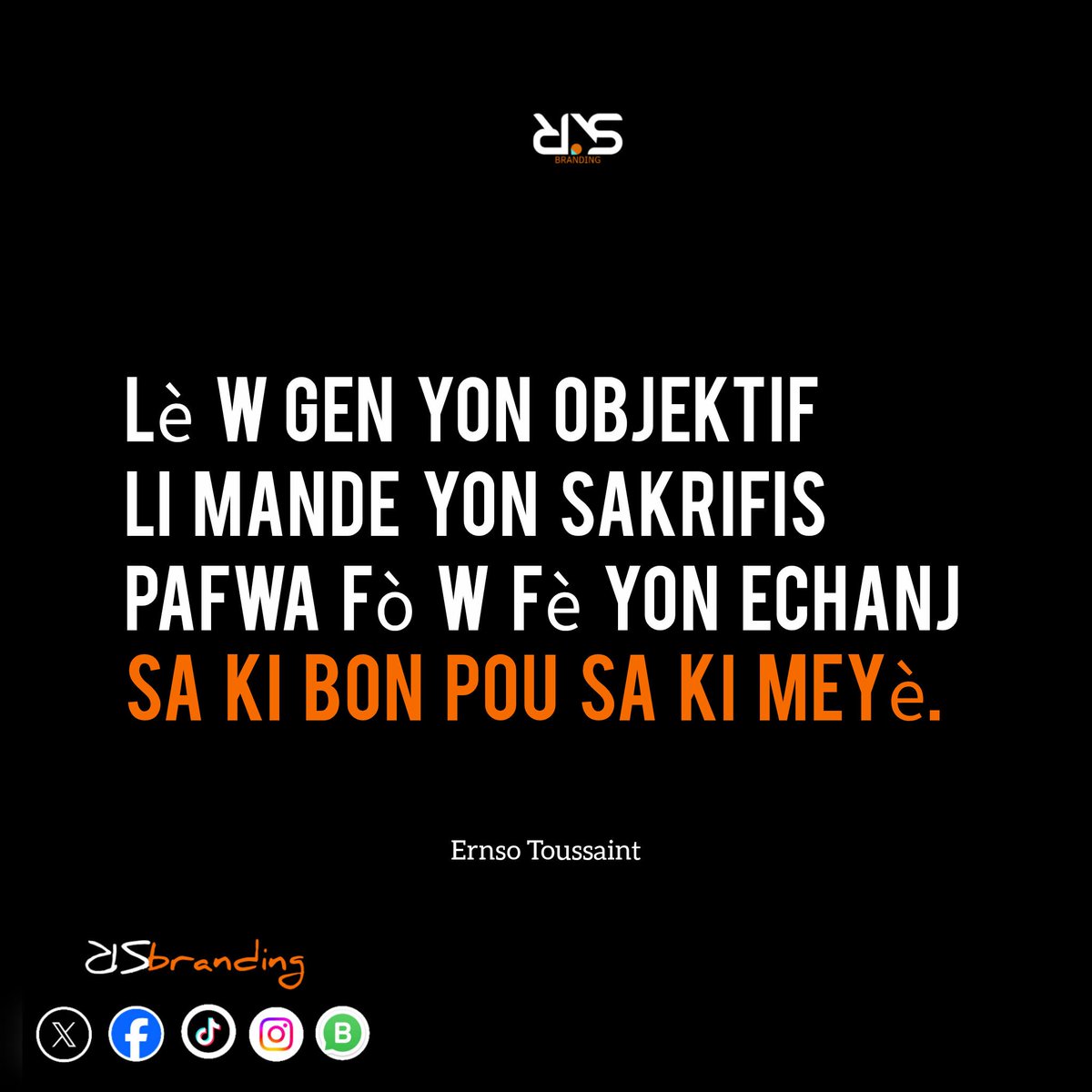 Sa k bon pou nou yo konn souvan pa fè kè nou kontan rapid,
men nou dwe rete solid pou kenbe sa ki bon pou nou olye saki meyè men ki pap mennen nou lwen . <a href="/BillTersonHaiti/">Bill Terson</a> pote sa nan pòs li a, #creativity #brand #motivasyon #motivation #Rsbrandingtalk #digital. L