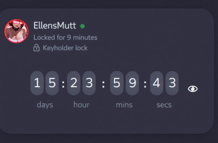 ellensends's tweet image. You behave better when you’re 𝗹𝗼𝗰𝗸𝗲𝗱 for me.
Good choice letting me decide ~ 🔒🎀

My lock.  My pace.  𝗬𝗼𝘂𝗿 𝗽𝗿𝗼𝗯𝗹𝗲𝗺. 
Every ↻ + ♡ raises the timer by one day ~ 💕