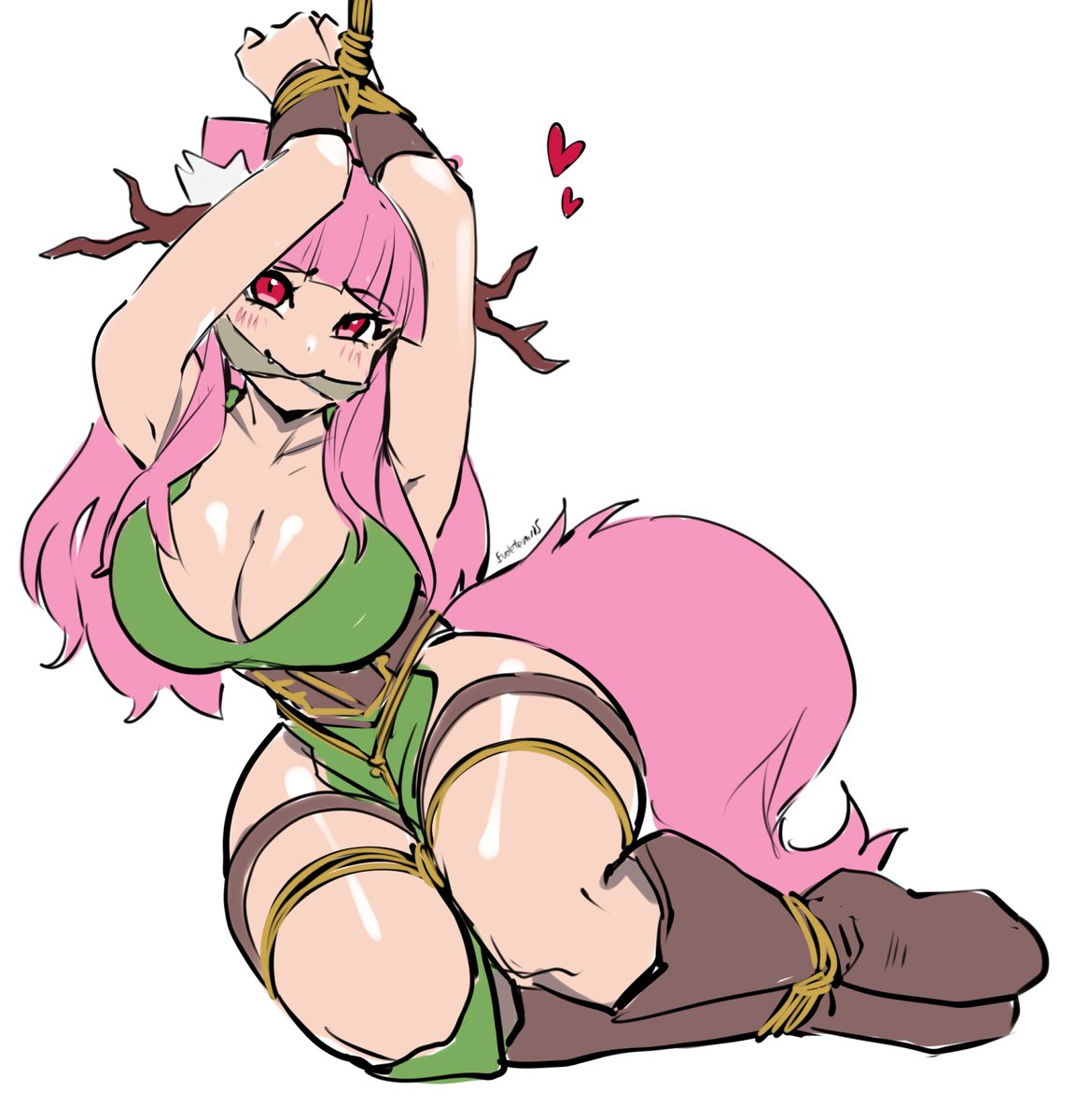 test1_5's tweet image. Kinda a continuation of her introduction.
Rose can't help but to land herself in kinky scenarios. Sometimes she runs headfirst into a trap, knowing full well she will be tightly restrained. 

Art by Eudetenis: picarto.tv/eudetenis