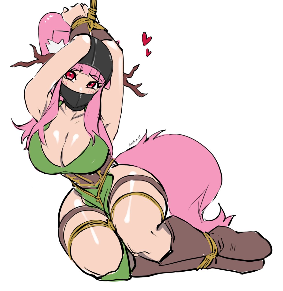 test1_5's tweet image. Kinda a continuation of her introduction.
Rose can't help but to land herself in kinky scenarios. Sometimes she runs headfirst into a trap, knowing full well she will be tightly restrained. 

Art by Eudetenis: picarto.tv/eudetenis