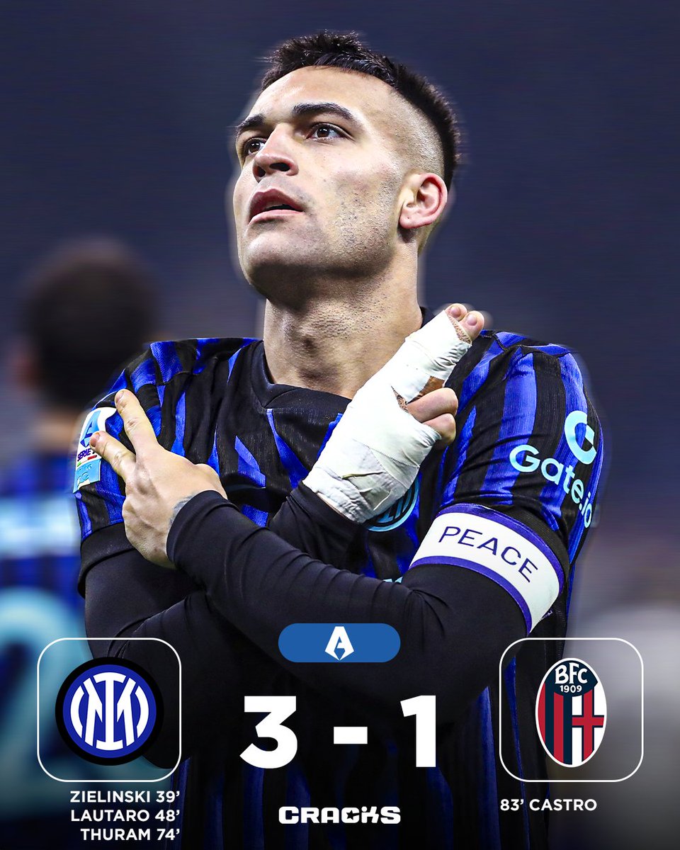 ➟ 𝙁𝙄𝙉𝘼𝙇 | Inter de Milán 3-1 Bolonia Inter sigue líder en Italia. 1  punto más que Milan. Jornada 18 🗓 | Serie A 🇮🇹, image size:960x1200