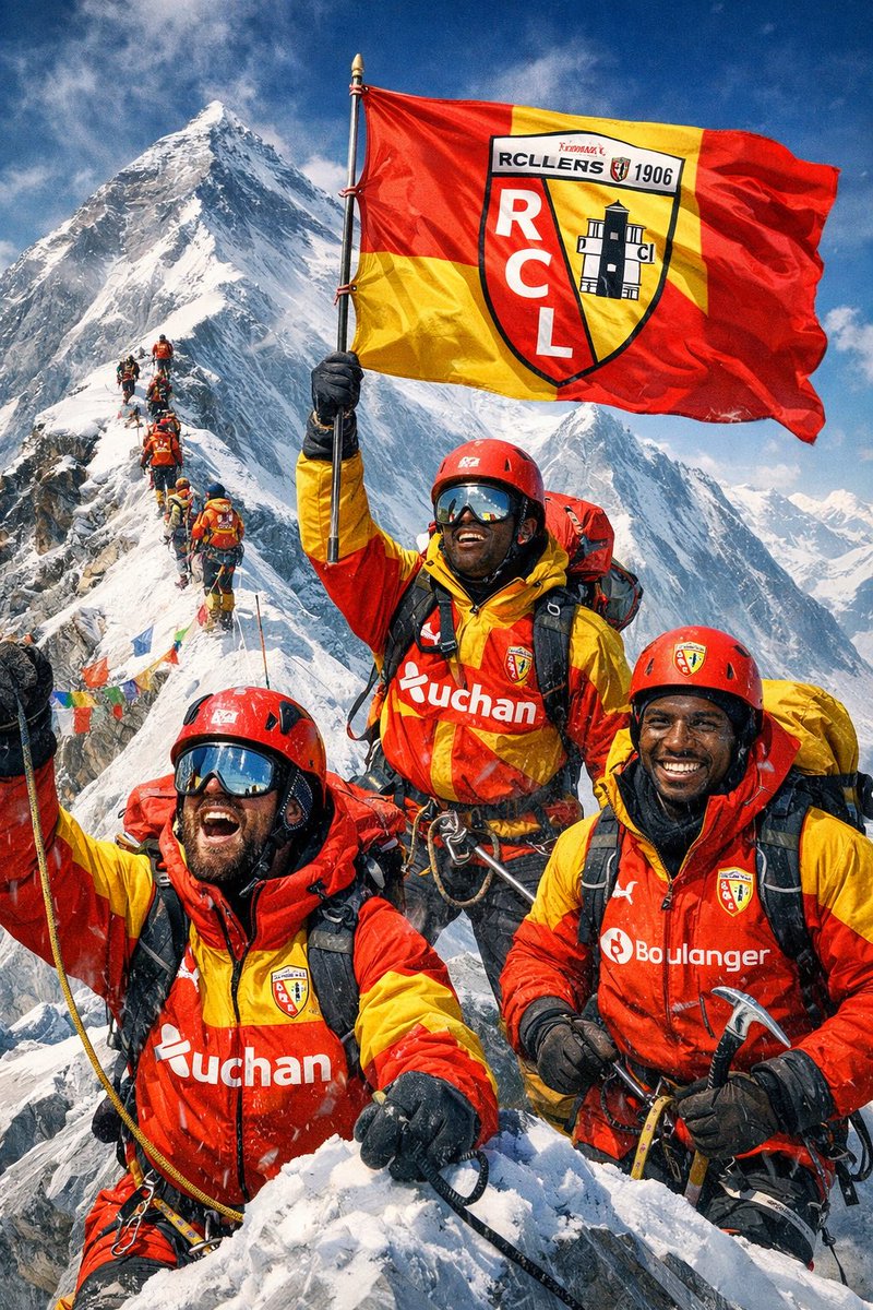 Un #RCLens en cours d’ascension de l’Everest…𝒔𝒐𝒏 𝑬𝑽𝑬𝑹𝑬𝑺𝑻 🫡

📌J1️⃣7️⃣
🥇Lens 40 pts
🥈PSG 39 pts
🥉OM 32pts