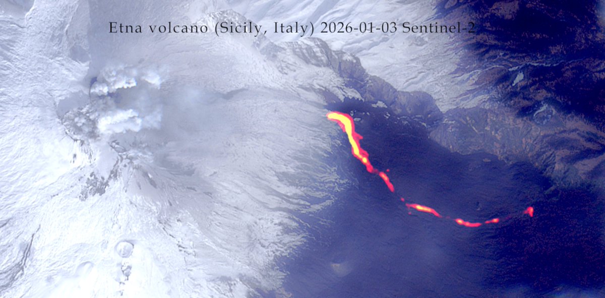 Flank eruption in #Etna's Valle del Bove continues! 🇮🇹

🌋<a href="/volcanodiscover/">VolcanoDiscovery</a> activity update:
👉lnkd.in/dMm2R8su

<a href="/esa/">European Space Agency</a> <a href="/ESA_EO/">ESA Earth Observation</a> <a href="/CopernicusEU/">Copernicus EU</a> <a href="/sentinel_hub/">Sentinel Hub</a> <a href="/sinergise/">Sinergise</a> <a href="/planet/">Planet</a> <a href="/Pierre_Markuse/">Pierre Markuse</a> <a href="/SmithsonianGVP/">Global Volcanism Program</a> <a href="/etnaboris/">Boris Behncke</a>