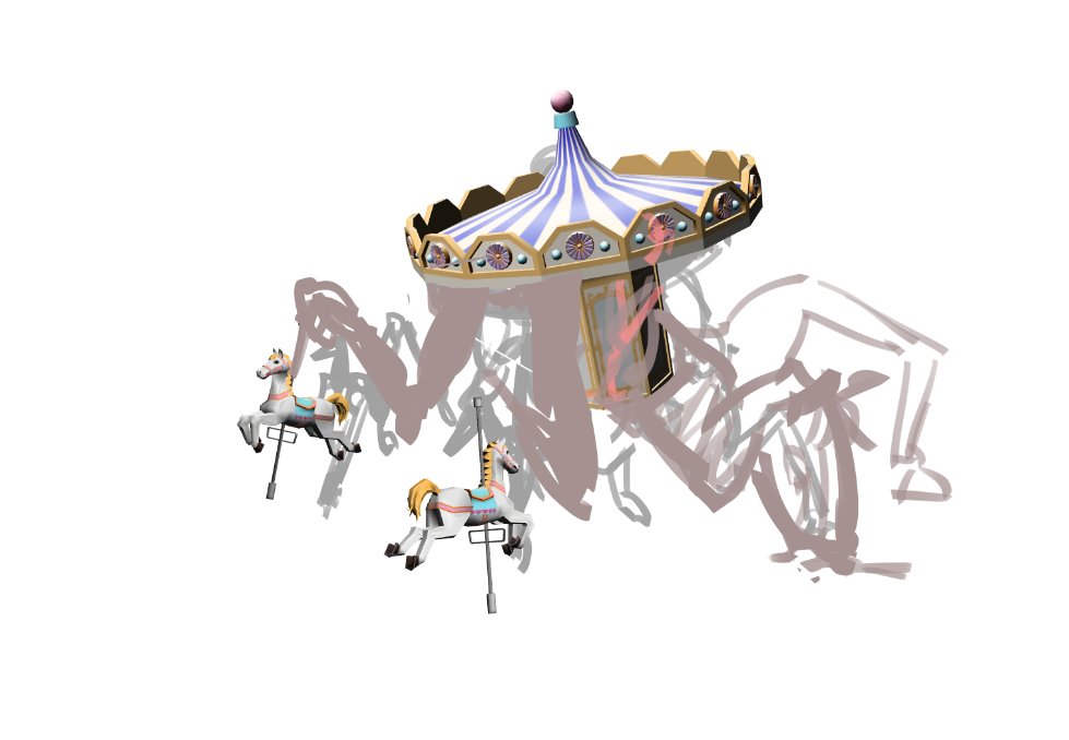 EIRRI's tweet image. メリーゴーランドを肉々しくした感じのクリーチャー