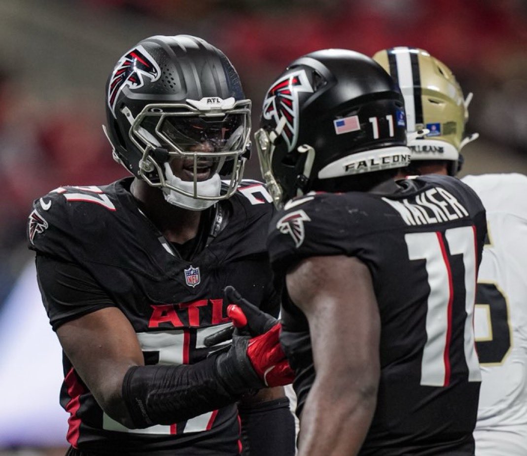 NFL rookie sack leaders:

1. James Pearce Jr. (10.5)
2. Jalon Walker (5.5)
3. Nic Scourton (5)
4. Abdul Carter (4)

#DROY