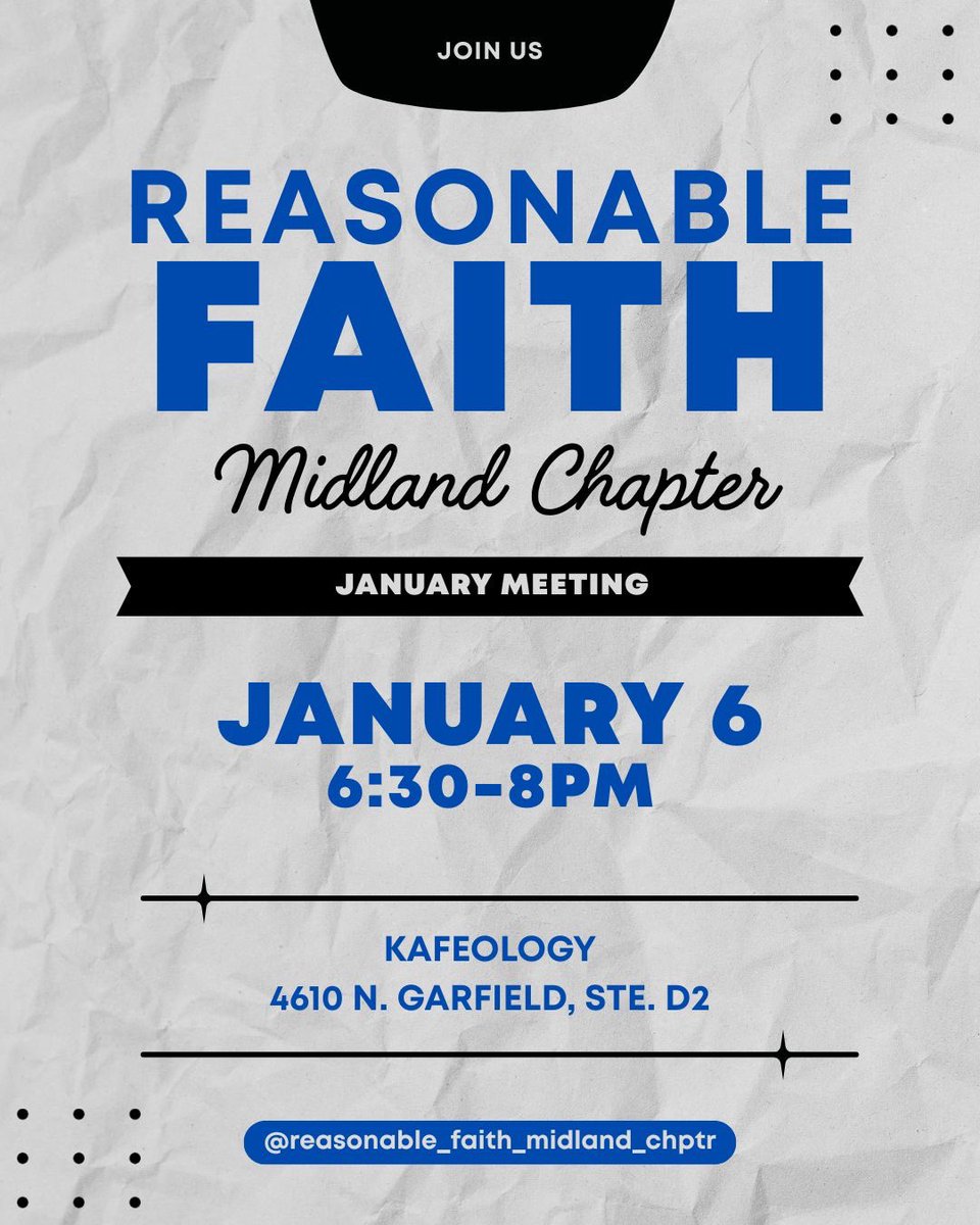 Reasonable Faith | Midland Chapter tweet media