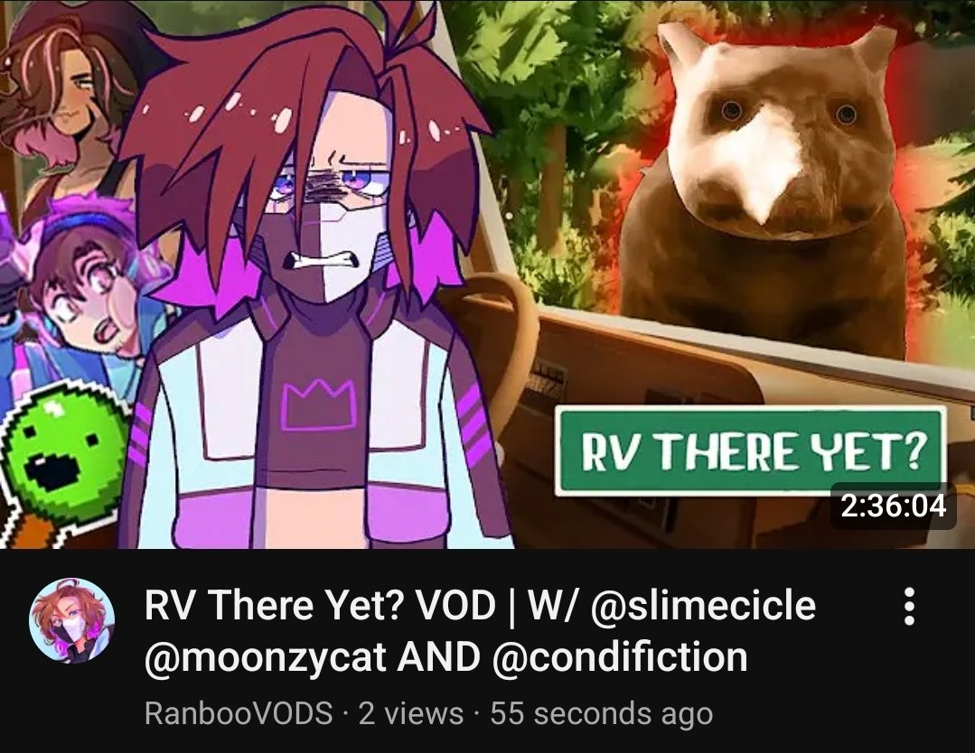 RanbooUpdatesES's tweet photo. — ¡RanbooVODS subió un nuevo video!

> RV There Yet? VOD | Con @/slimecicle @/moonzycat Y @/condifiction
[https://t.co/cKzoWMj1rG] https://t.co/Kzsh2TKxNQ