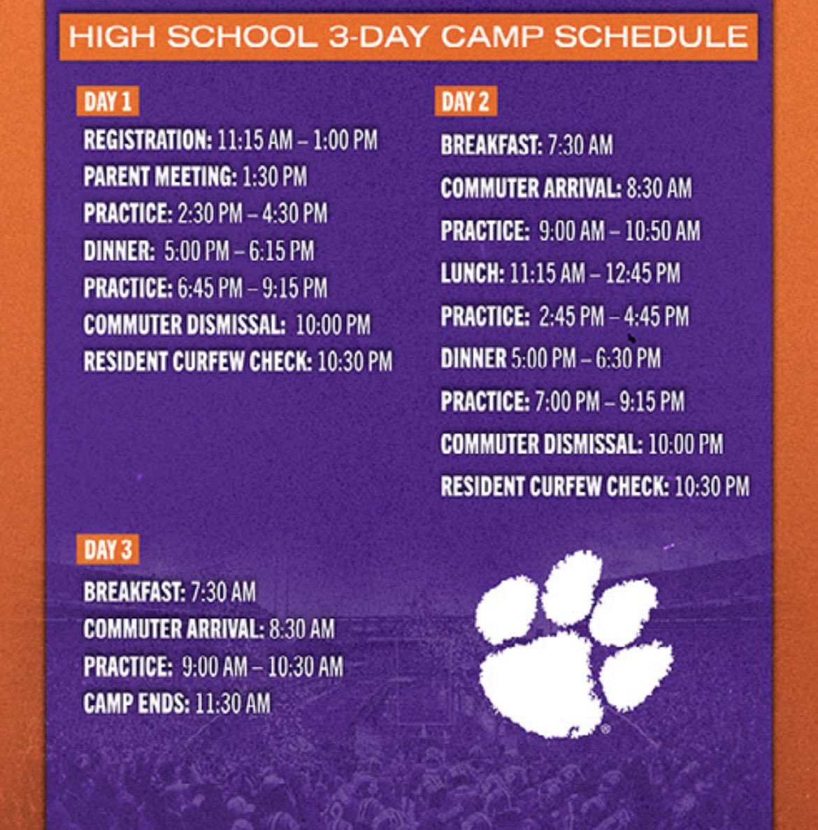 Thank you <a href="/OLCoachCaldwell/">Robbie Caldwell</a> for giving me the opportunity to show my talents at <a href="/ClemsonUniv/">Clemson University</a> 3 day boarding camp and 1 day high school camp!!!! <a href="/ClemsonUniv/">Clemson University</a> <a href="/ClemsonFB/">Clemson Football</a> <a href="/CoachMattLuke/">Matt Luke</a> <a href="/AZPrepVarsity/">AZ Prep Varsity</a> <a href="/BrandonHuffman/">Brandon Huffman</a> <a href="/Rivals/">Rivals</a> <a href="/carson_cramer/">Carson Cramer</a> <a href="/wdboyd1/">Daniel Boyd</a> <a href="/MohaveFBTalk/">Mohave County Football Talk</a> <a href="/AZSPORTSNETWORK/">azsportsnetwork</a>