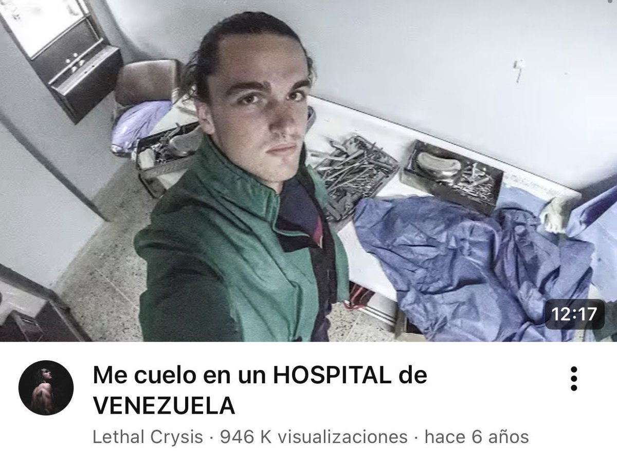 En 2019 grabé hasta 8 reportajes en Venezuela. Tenéis todos en el canal. 

Pero si tengo que destacar uno, siempre recordaré el del hospital. A mi me marcó mucho poder colarme de esta manera en un hospital venezolano y ver/grabar esa dura realidad.

youtu.be/WL1ArYL1Z1s?si…