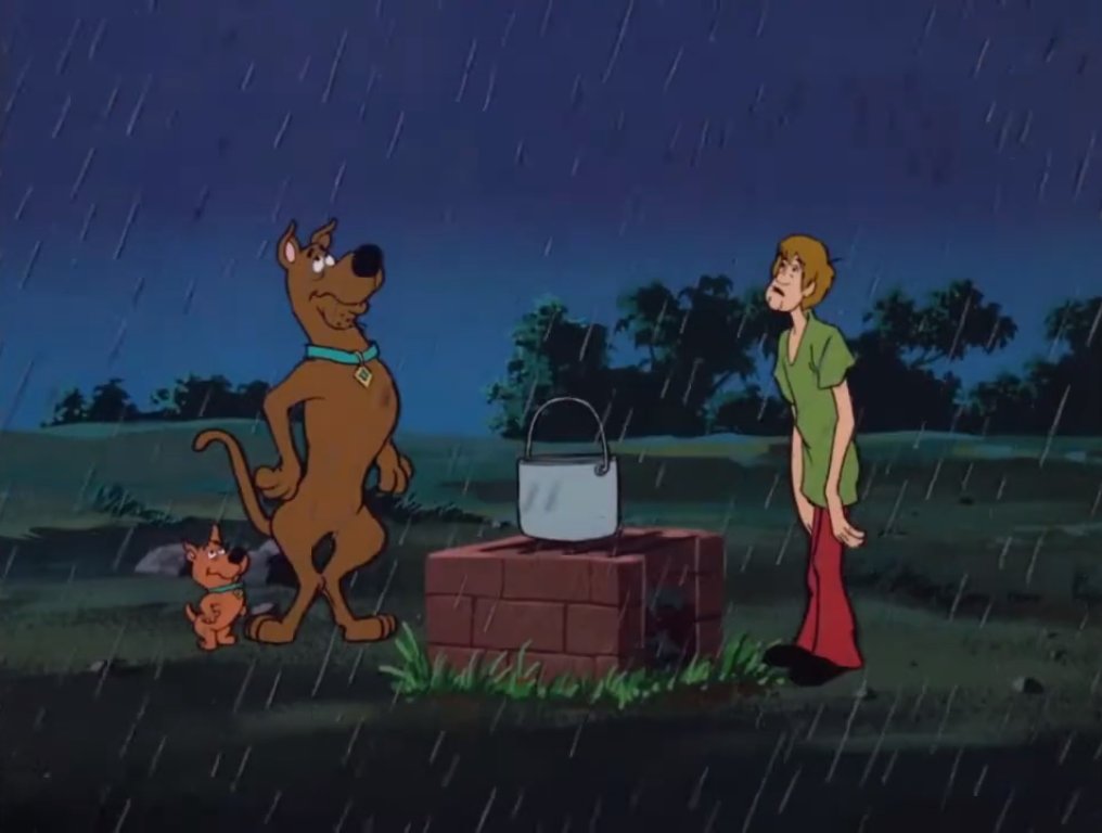 WendyLovesJesus's tweet photo. What better way to celebrate #NationalBeanDay than with a cookout! Aww, it's raining! Bummer. Our beans are ruined! 😭🫘 Well, I don't want cold bean soup for dinner, do you, #ScoobyDoo? Oh, well, toss 'em out, Shag. 

Hey, what's that??

Rikes—I mean, yikes! A MAGIC BEANSTALK!🌿 https://t.co/UxdlYgBEXJ