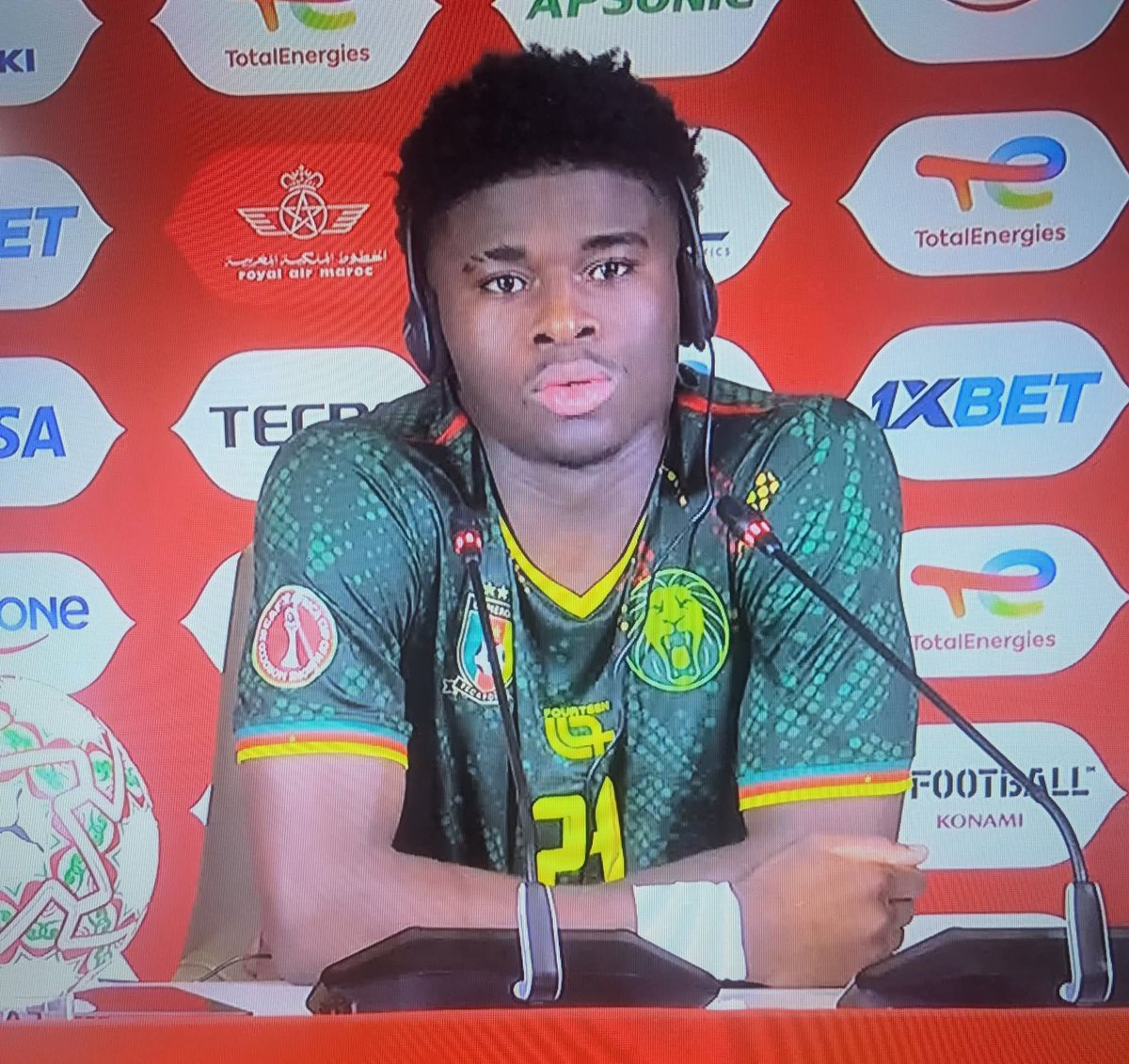 🇨🇲 Carlos Baleba at the post-match presser: "Our coach [David Pagou] always tells us to be happy, take pleasure and be joyful on the pitch because we are a young team."

"The sadness we had for not going to the World Cup, we put it in this AFCON!"

#AFCON2025