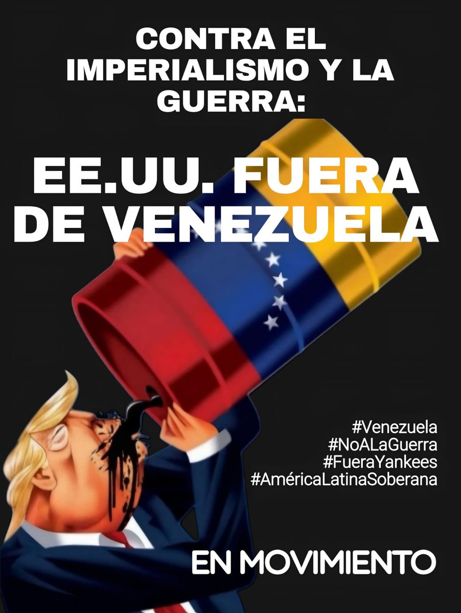 enmovimientope's tweet image. Rechazamos el ataque imperial de EE.UU. contra Venezuela.
Bombardear un país y asesinar civiles no es “democracia” ni “transición”: es guerra, saqueo y dominación.
América Latina no puede callar frente a esta agresión.
Solidaridad con el pueblo venezolano. No al imperialismo. ✊🏽