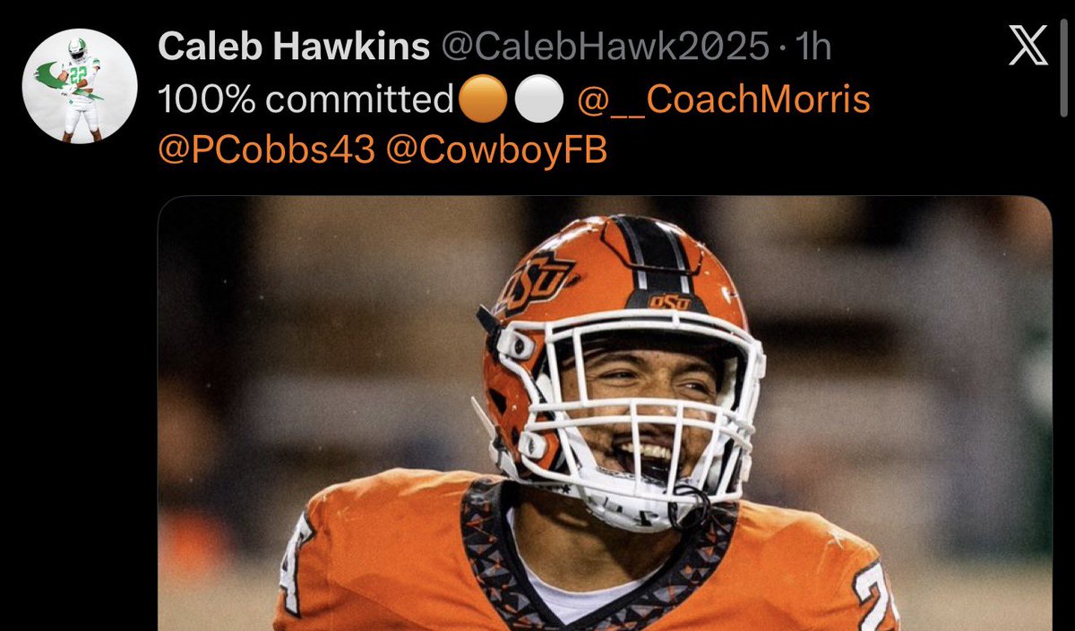 Caleb Hawkins will never “play for your sorry ass program” huh?

What happened, Jayden, WHAT HAPPENED?!
