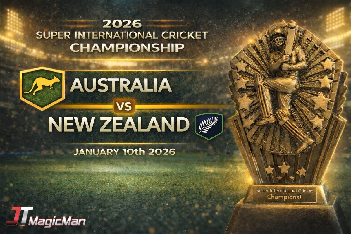 JTMagicman's tweet image. 🔥 The Moment Has Arrived! 🏏
This weekend, the 2026 Super International Cricket Championship with @TMFank  5 epic games to crown the ultimate champion! 🏆
⏰ Don’t miss a ball: 5:30pm ACDT Saturday Jan 10th