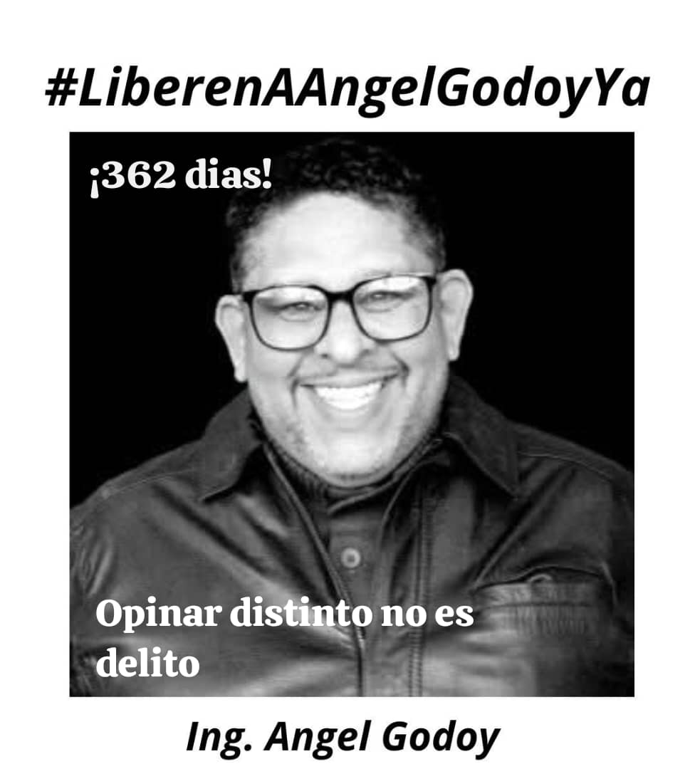 abric6's tweet photo. #04ene Hoy se acumulan 362 días de la detención arbitraria Angel Godoy,
Es tiempo de evaluar los casos y seguir con las liberaciones, familias enteras esperamos con fé está acción de humanidad.
Exigo el Debido Proceso y la 
libertad inmediata.
Opinar distinto no es delito https://t.co/zXpL9qHQPq