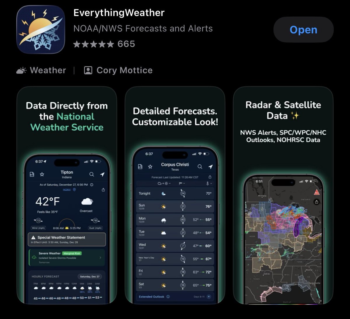 EverythingWX's tweet image. V1.3.90 live now (iOS &amp;amp; Android)! Brand new look throughout much of the app. 

New custom forecast threshold alerts, SPC/WPC Outlook alerts, daily summary alerts (now unlimited for pro users, everyone can set up one), radar now shows QC'd MRMS data (extends into Canada, updated…