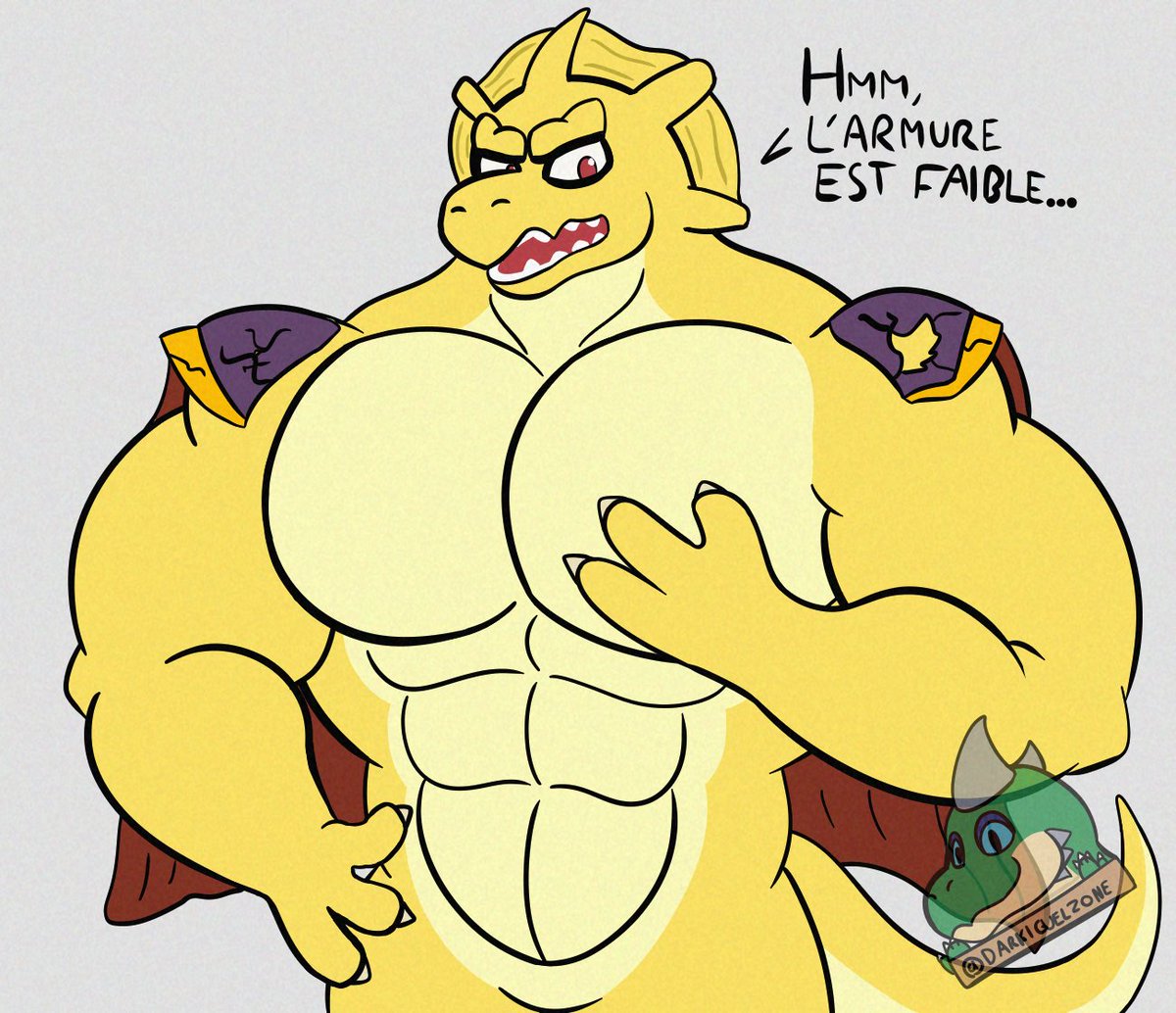 Tryo grew and his armor is now weak...  
Tryo sure enjoys his new strength!  
Touich reward for Raz' :3