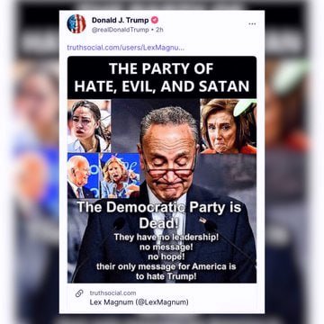 StandUpForFact's tweet image. 🚨BREAKING: President Trump just shared a post labeling the Democrat Party the "PARTY OF SATAN."

Trump, as per usual, is 100%, correct.

Does Trump have your full support on this? 

A. YES       B. NO