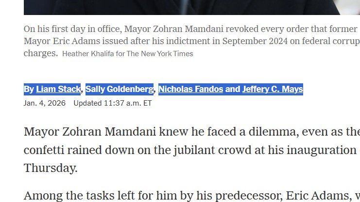 gary_weiss's tweet image. Four @nytimes reporters, digging hard, relentless, unearthed the astonishing fact that Mamdani intended to shaft the Jews on Day One. It was no mistake. He didn't accidentally do it.
Brilliant reporting! Fabulous team. Great work.