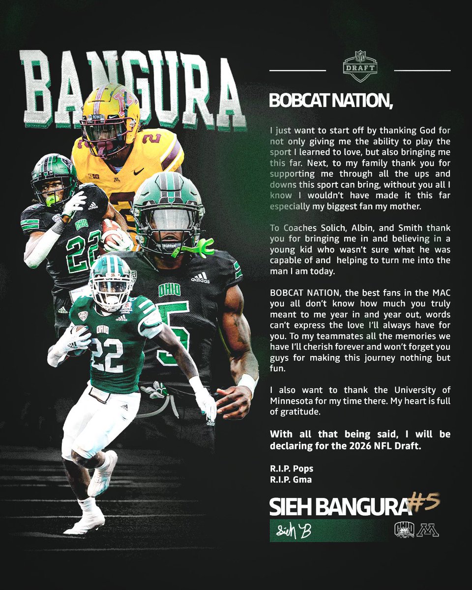 5iehBangura's tweet image. Thank You Ohio. Forever a bobcat💚