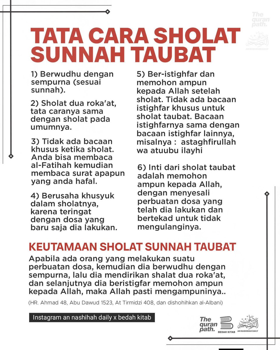 Cara sholat sunnah Taubat