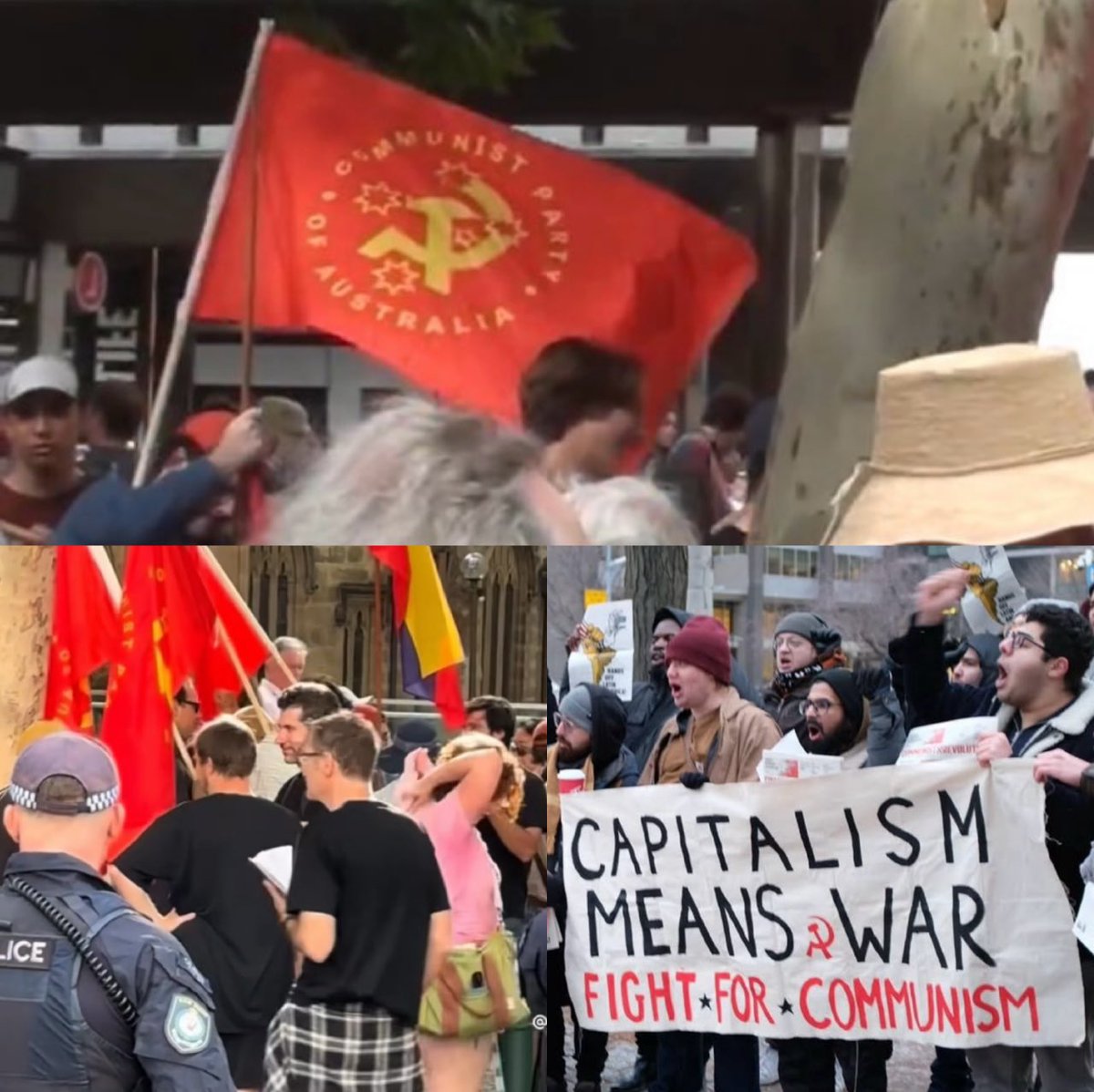 TruthFairy131's tweet image. These communists want to take away your rights, freedoms &amp;amp; control you.

Communist flags flew all over Australia yesterday by brain dead idiots protesting the release of a Narco- Terrorist Dictator from Venezuela.

Australia’s current PM was a member of the Communist Party in…