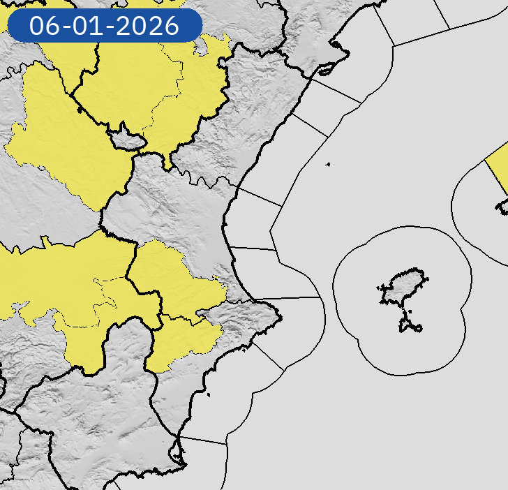 05/01 00:07 AVISOS HOY Y MAÑANA | Comunitat Valenciana: temperaturas mínimas, costeros y nevadas. Nivel máximo de aviso: amarillo.
Actualizaciones en aemet.es/es/eltiempo/pr…