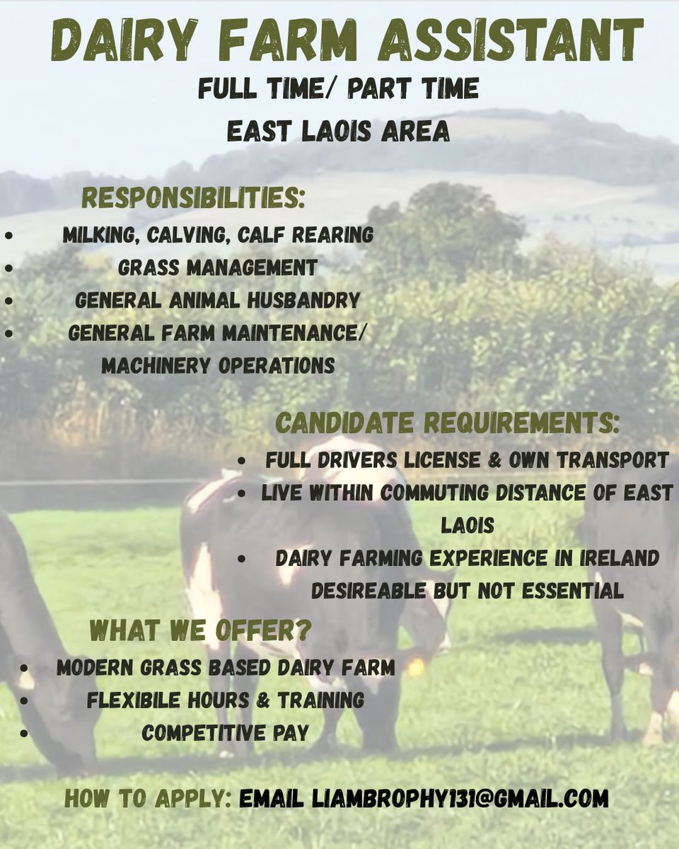 Hi folks, we're looking for someone to help us out on the farm this year. Send me a message if you're interested. Retweets appreciated.