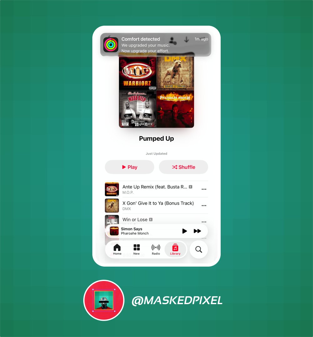 You went easy, your playlist did not...

Apple Fitness detects comfort and automatically updates your Music playlist to fire you up!

#UXDesign #DesignTwitter #AppleFitness