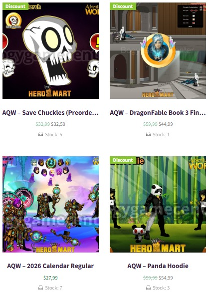 BGCWebstore's tweet photo. ๐ฅ SPECIAL DISCOUNT ON AQW HERO MART ITEMS! ๐ฅ
Get this exclusive collection from Bogygamecenter now before it runs out! ๐
๐ Get Now : https://t.co/glR71OaDoo
#AQW #HeroMart #Bogygamecenter #AdventureQuestWorlds #GameMerch #AqwItem #HeroMartShop #LimitedEdition https://t.co/V8nq8pyaXz