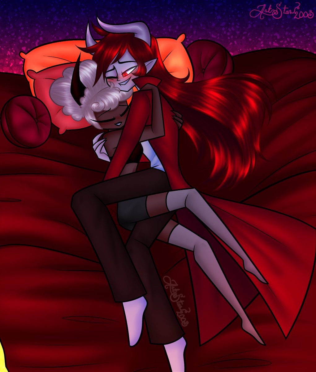 Red Boy and Clara Carmine are spending some cuddling time together

Clara: You're always so warm, Red ❤️
Red: For you, my love always

🎨 :@artstar2003 (go give her a follow)
#hazbinhotelfanart #hazbinhotel #canonxocship #canonxocfanart
#HazbintotheWest