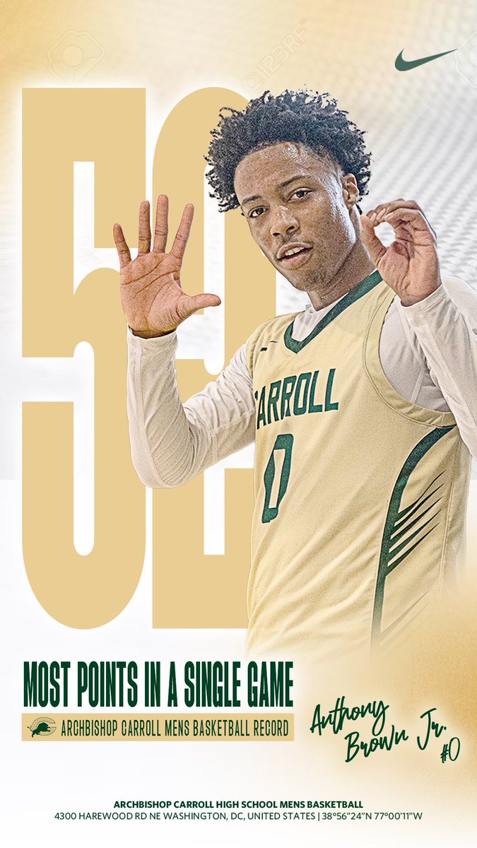 History MADE!!

Congrats to my Son Anthony on Breaking the Most Points in a Single Game at his High School Archbishop Carroll with 52 points.

The record was Broke on 12/21/2025

Why NOT Carroll 💚🦁

<a href="/WashPostHS/">WashPost HS Sports</a> <a href="/RealChadRicardo/">Chad Ricardo</a> <a href="/PaulBiancardi/">Paul Biancardi</a> <a href="/EmmettSiegel_/">Emmett Siegel</a> <a href="/Jordan_Divens/">Jordan Divens</a>